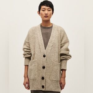Babaa no17 Wool Cardigan Coat in Mist